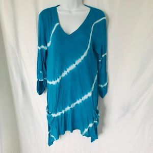 Paris IQ Blue Tie Dye Tunic Size L